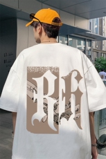 T650P26夏季新款港风纯棉短袖T恤ins衣服宽松半袖体恤字母印花，男装T恤，星座304A