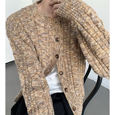 【005】麻花长袖针织开衫男款宽松休闲毛衣外A079-M843-P61，男装针织衫/毛衣，电商A079