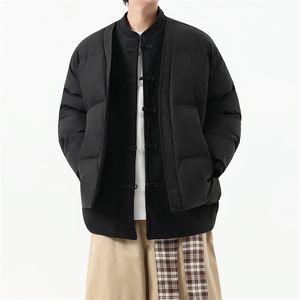 中式唐装男款冬季加厚风汉服青红色立领休闲外套A33-P158图片
