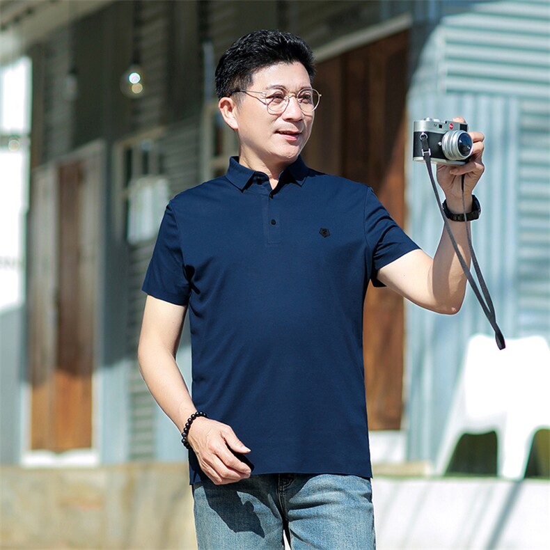 中年休闲男装翻领半袖T恤衫2023夏季新款男士polo衫薄款休闲上衣图片