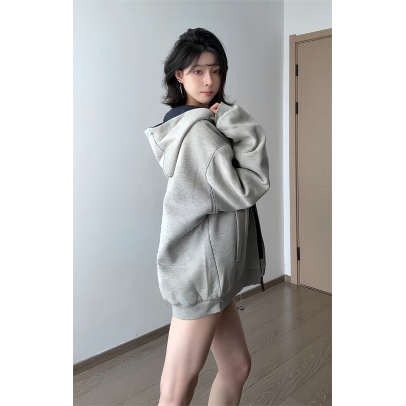 L02CC-特P60双拉链短款连帽开衫卫衣外套男,女装短外套,星座1007（原301D）