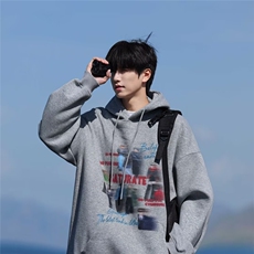 秋冬新款美式高街宽松vintage连帽卫衣潮牌慵懒风外套WM17，男装卫衣，星座1116A-1（原606A）