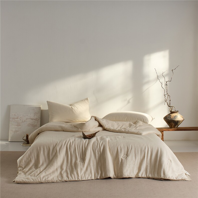 新款棉麻生活被被子被芯棉麻生活被，被套/被芯，一起卖家纺