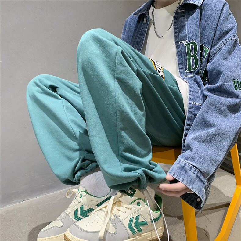 秋季休闲裤男宽松束脚裤拼接运动裤D329-QM1109-P45图片