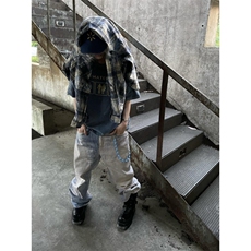 【有货】cleanfit扎染格子衬衫男设计感高级感衬衣C3002LL-特P50，男装衬衫，星座1007（原301D）