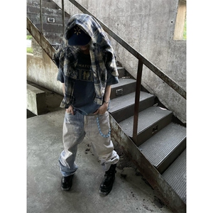 【有货】cleanfit扎染格子衬衫男设计感高级感衬衣C3002LL-特P50图片