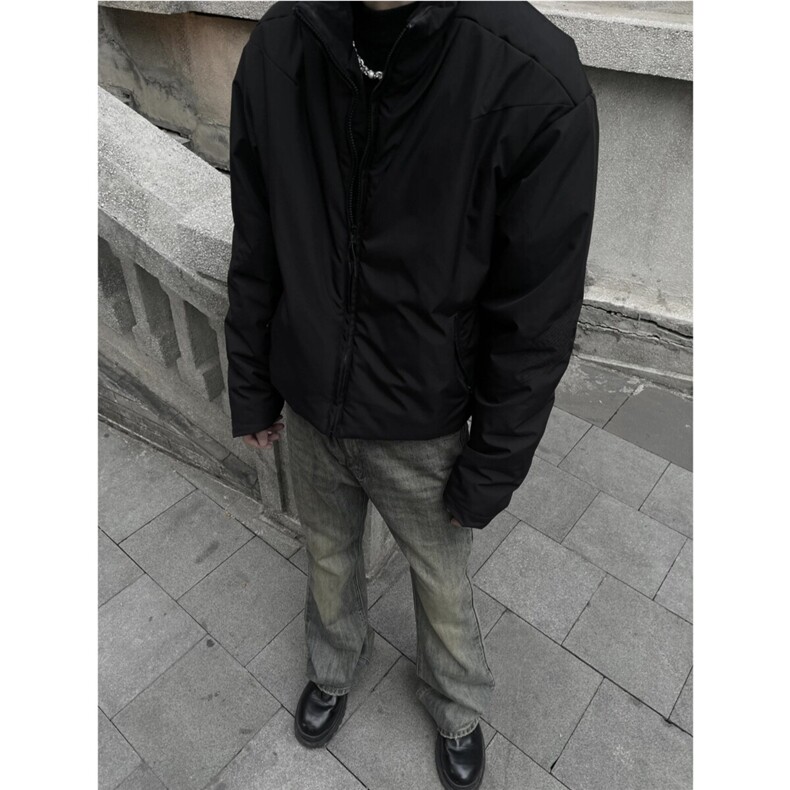 whistlehunter美式复古黑色棉服男款冬季2000rsk短款立领棉衣外套,男装棉衣,星座807-3