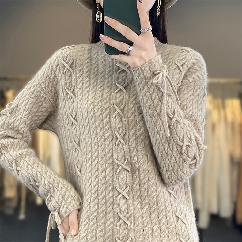 新款秋冬季内搭洋气打底针织衫羊毛衫2024年秋季,女装羊毛衫,琳尚羊绒