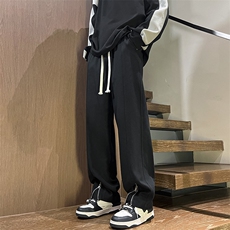 港风秋冬酷丝棉美式高街宽松休闲拉链开叉长裤男K23318-P40，男装休闲裤，星座717