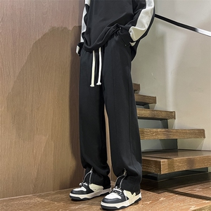 港风秋冬酷丝棉美式高街宽松休闲拉链开叉长裤男K23318-P40图片