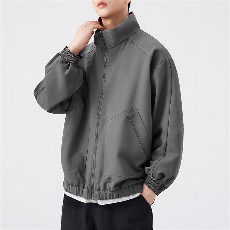 JK7822 P60 春季新款港风宽松冲锋衣夹克百搭落肩简约上衣外套图片