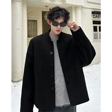 加棉加厚毛呢外套短款夹克大衣504-F32-P75控118（加棉P85控128），男装西服，星座504