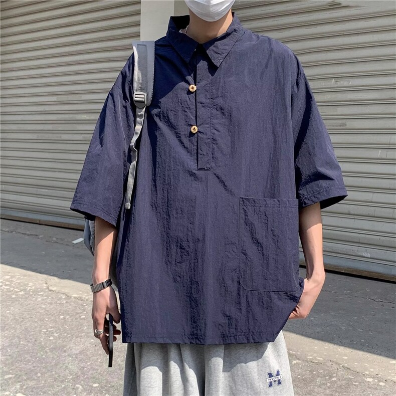 日系五分袖春夏季新款衬衫潮流慵懒RT09P32,男装衬衫,星座1116-2