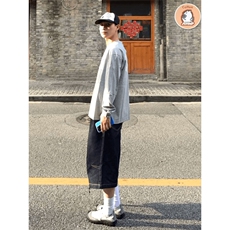 网图有货小香风字母刺绣圆领纯棉束口长袖男女情侣上衣A837-P40，男装卫衣，星座1505