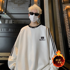 抖音得物供货提供视频秋冬重磅美式宽松织带圆领卫衣0333，男装卫衣，电商A486