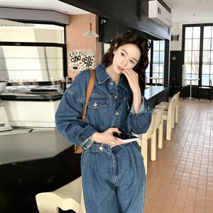 2026新款春装现货数据好牛仔连体裤2D009-6881 P135控178图片