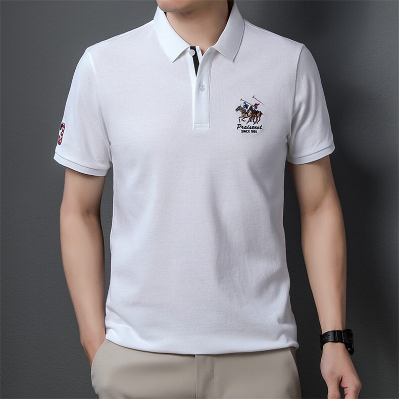 新款男士透气短袖T恤翻领舒适上衣服休闲半袖体恤polo打底衫P55,男装T恤,钱塘6003A(原)4033A