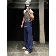 美式高街潮牌男女运动休闲裤直筒宽松慵懒显瘦印花休闲卫裤子，男装休闲裤，电商A486