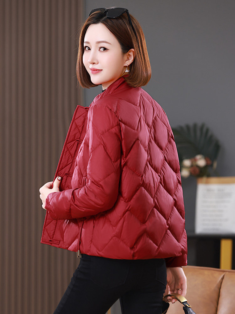 2025冬装新中式盘扣短款立领棉衣外套,女装棉衣/棉服,雪樱依海