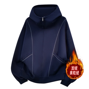 开衫连帽重磅500克双拉链卫衣暨明线短宽加绒奥粒绒 RH5356JR-P67图片