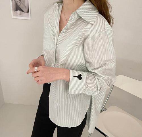 清新条纹衬衣，女装，TVMV(4F)