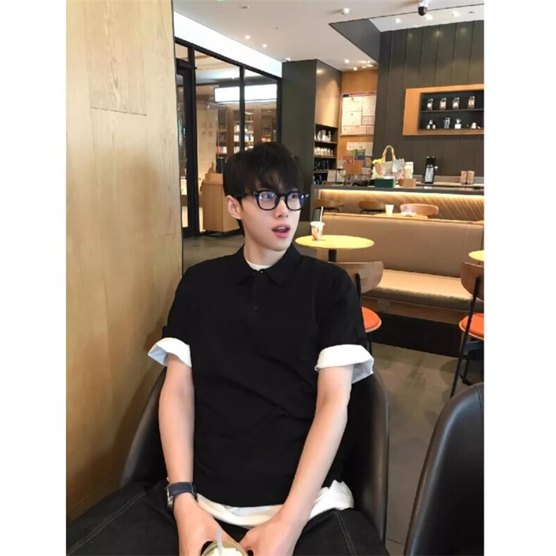 TK226-58高质量假两件拼接短袖体恤t恤,男装T恤,星座807