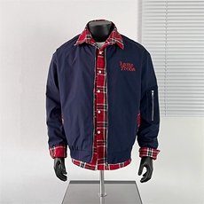 小众格子拼接假两件外套男秋复古工装飞行员夹克棒球服HH8561P70，男装夹克，星座1013-5