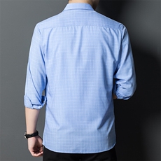 AFpc2207钱塘2020-3新款男士时尚休闲格子长袖衬衫高品质P57，男装衬衫，钱塘207-3
