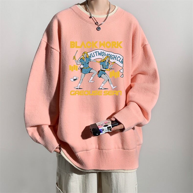 控78假两件毛衣男大码加绒针织衫男毛线衣M80304-P55加绒P70,男装针织衫/毛衣,电商A040