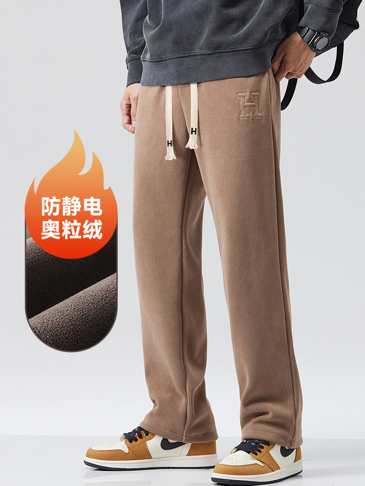 A178-1DY518AP85雪尼尔面料秋冬季加绒美式休闲卫裤,男装休闲裤,电商A178-1