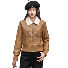 加绒皮衣女2024秋冬新款小个子加厚短款洋气机车服皮夹克棉衣外套，女装皮衣，跑量工厂店