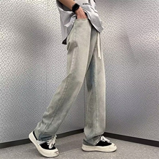 直脚流行牛仔裤潮男长裤夏季水洗宽松直筒拉链911-3-KK001-P30，男装牛仔裤，星座911-3