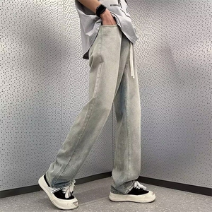 直脚流行牛仔裤潮男长裤夏季水洗宽松直筒拉链 911-3-KK001-P30图片