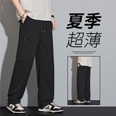 户外灰色工装裤子男春季潮美式纯色速干休闲宽松直筒百搭长裤主推，男装工装外套，星座224-1