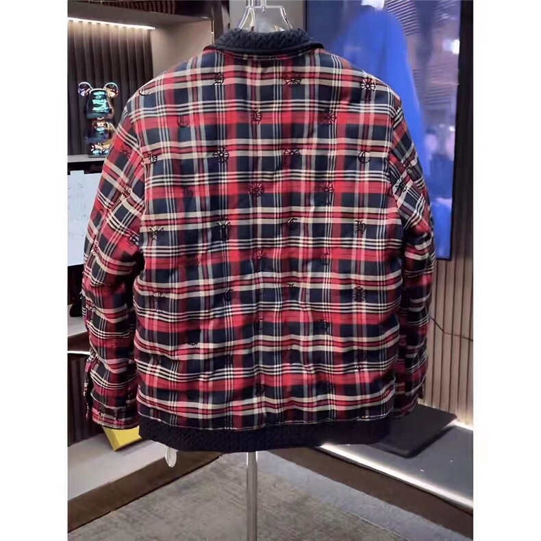 (网图)50白鸭绒轻奢格纹时尚复古百搭棉服313B-KL02羽绒-P180,男装棉衣,星座313B