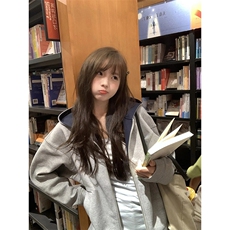 抖音得物高品质二开26春装美式重磅宽松结构双面连帽卫衣外套开衫，女装短外套，电商A443