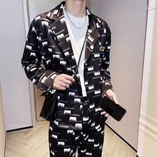 阔版宽松休闲男士小西服ins网红套装TZ05/P100特，男装西服，电商A243