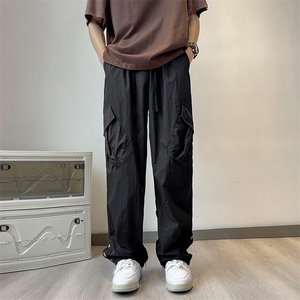 工装裤男夏季排扣拉链开叉速干直筒阔腿裤宽松休闲长裤 K7195-P38图片