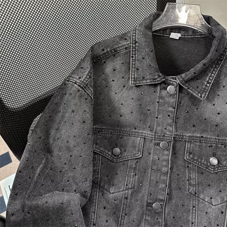 烫钻牛仔外套高级感上衣J3041P105,男装工装外套,星座1116-2