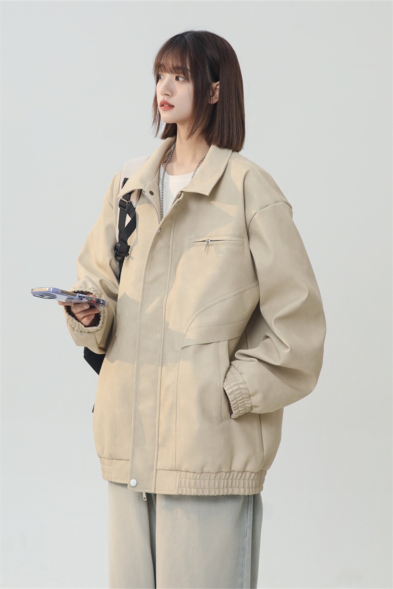 中性风PU皮工装翻领夹克2025秋季痞帅潮流外套XZ301b-2-JK2590P85,男装夹克,星座301B-2（原A443-1）