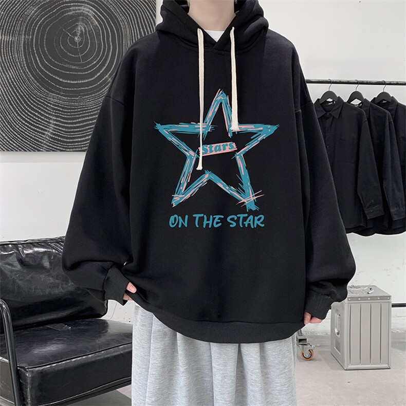 纯棉连帽卫衣男大码运动帽衫宽松薄WY2340-P35 加绒款-P40图片