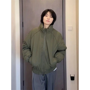 现货美式高街休闲棉衣夹克三防立领纯色户外工装加厚棉服外套图片