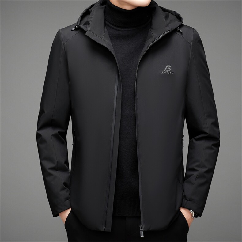 白鸭绒羽绒服男连帽冬季保暖宽松气质羽绒外套男装AJY828518-P220,男装羽绒服,电商B212（原钱塘6029）