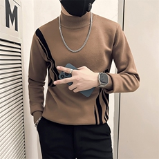 社会小伙痞帅修身男拼色套头毛衣社会小伙店主风301C-M38P78控108，男装针织衫/毛衣，星座301C（原B323）