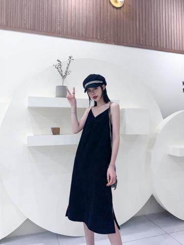 现货，极简轻奢吊带连衣裙,女装背心吊带,SUKEYI 舒可衣