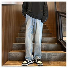 K1223-p35-控58oversizecleanfit牛仔裤褶皱直筒裤老爹裤长裤，男装牛仔裤，星座103A-1