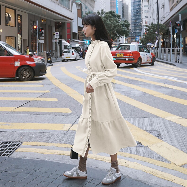 2021春季新款木耳边鱼尾裙货号L503,女装连衣裙,时倾STUDIO
