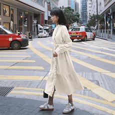 2021春季新款木耳边鱼尾裙货号L503，女装连衣裙，时倾STUDIO