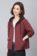 长期现货2026春秋装新款韩版时尚夹棉宽松连帽休闲棉服连帽外套女，女装短外套，璐依舞