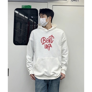 抖音得物 高品质印花连帽卫衣 秋冬装美式宽松连帽纯色卫衣ADL106图片
